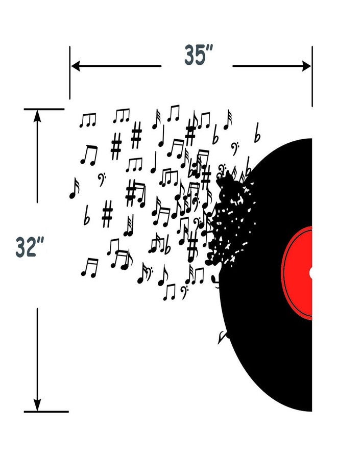 DNVEN Music Notes Wall Decals Disc Door Stickers Removable Vinyl Arts for Children's Day Nursery Kids Bedrooms Family Playroom Classroom Doors 35 inches x 32 inches - Image 2