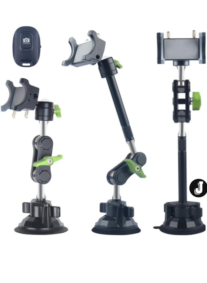 JAJEEK "Car Phone Mount for Video Recording – Universal Magic Arm Suction Holder for Windshield, Dashboard & Vlog Shooting – Compatible with All Smartphones" - Image 1