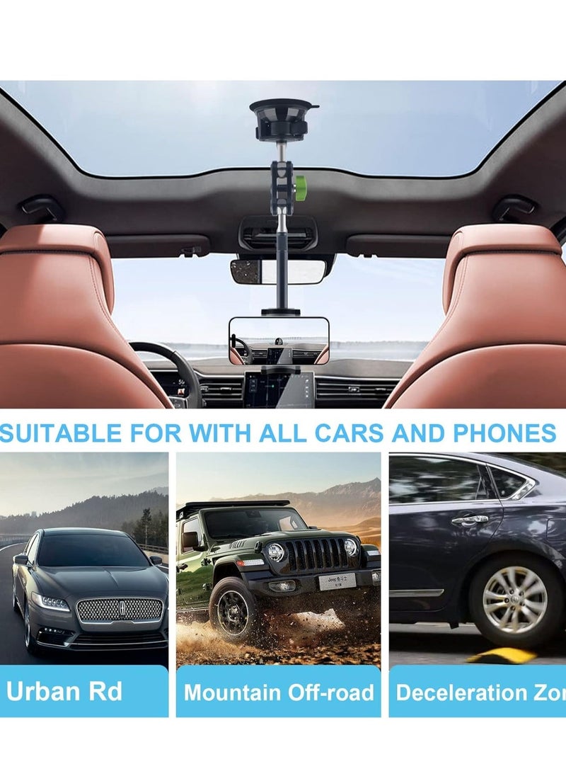 JAJEEK "Car Phone Mount for Video Recording – Universal Magic Arm Suction Holder for Windshield, Dashboard & Vlog Shooting – Compatible with All Smartphones" - Image 4