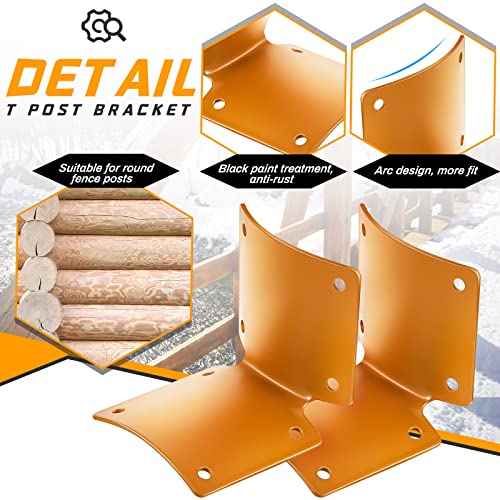 Dunzy Round Post Fence Brackets Metal L for Wood Fence Post Repair Round Rail Angle Brackets with 0.8 Inch Screws for Wooden Frame Bed Furniture Hardware, 2 x 2 Inch(20 Pcs) - Image 3