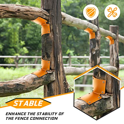 Dunzy Round Post Fence Brackets Metal L for Wood Fence Post Repair Round Rail Angle Brackets with 0.8 Inch Screws for Wooden Frame Bed Furniture Hardware, 2 x 2 Inch(20 Pcs) - Image 5