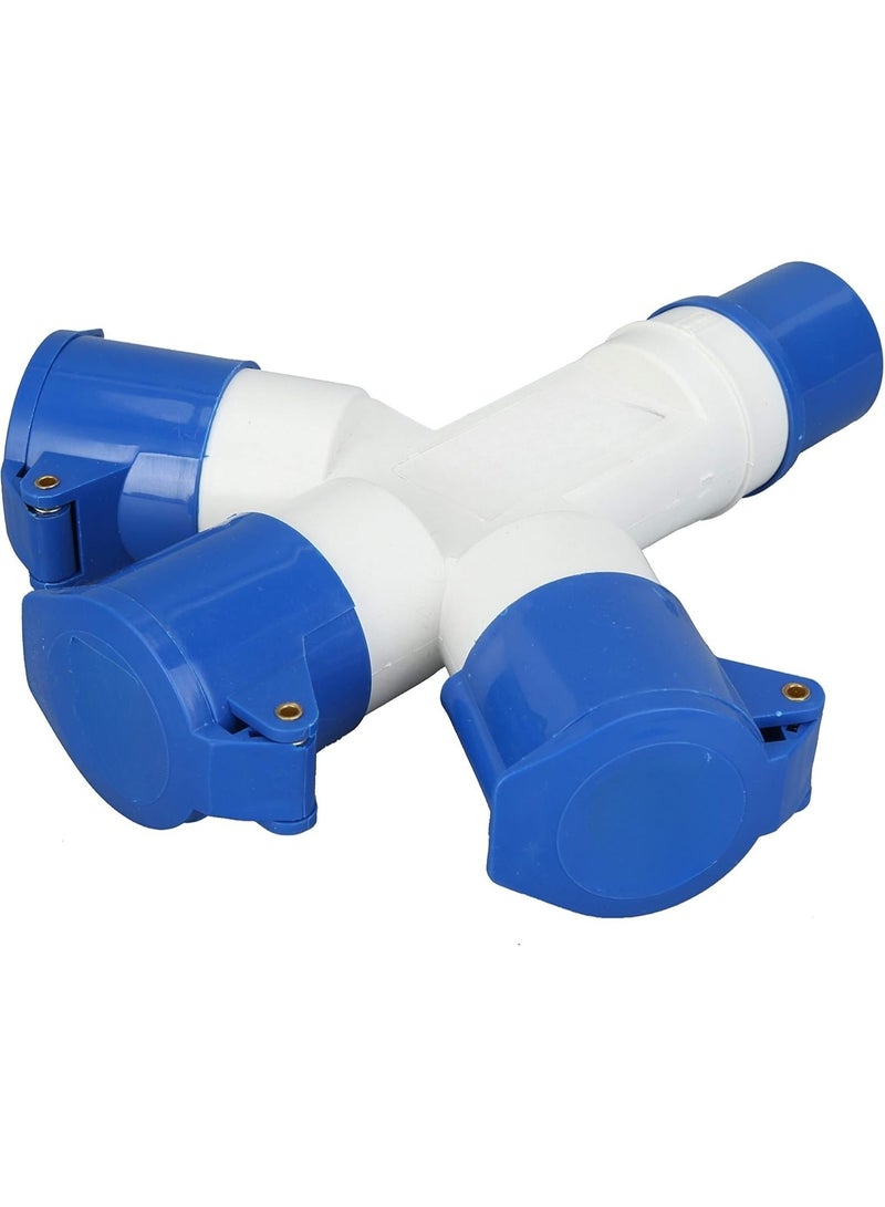 AL ARQAM DURABLE Pack of 2 Y-Socket Industrial Plug & Socket 16A 220V-250V IP44 2P+E Heavy Duty Electrical Connector for Industrial, Workshop, Outdoor & Commercial Use - Image 2