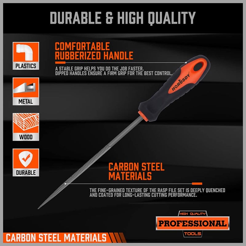 HORUSDY 6-Pieces Needle File Set, Hand Metal Files, Alloy Strength Steel Include Flat, Flat Warding, Square, Triangular, Round, and Half-Round File. - Image 5