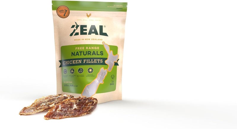 زيل Zeal Free Range Naturals – شريحة صدور دجاج مجففة للكلاب، 125 جرام - Image 2