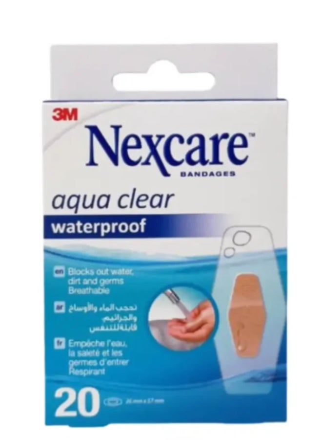 3M Nexcare Aqua Clear Waterproof Bandages 20S