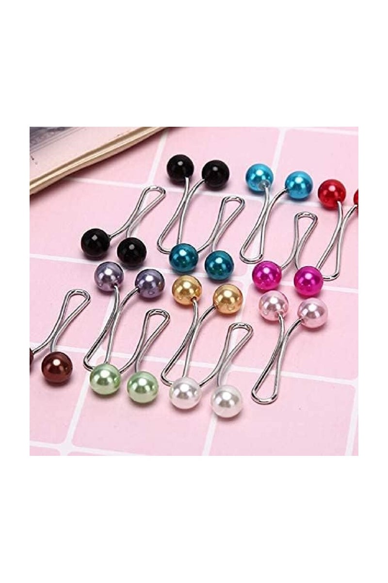 12 Pieces Muslim Hijab Pins Faux Pearl Hijab Pins for Women Girls Scarf Scarf Shawl Brooch Clip Hijab Buckle - Image 3