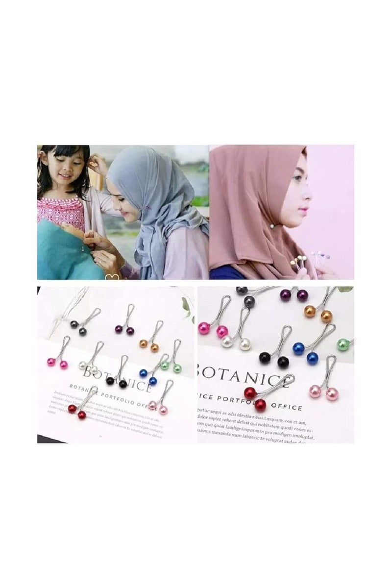 12 Pieces Muslim Hijab Pins Faux Pearl Hijab Pins for Women Girls Scarf Scarf Shawl Brooch Clip Hijab Buckle - Image 5