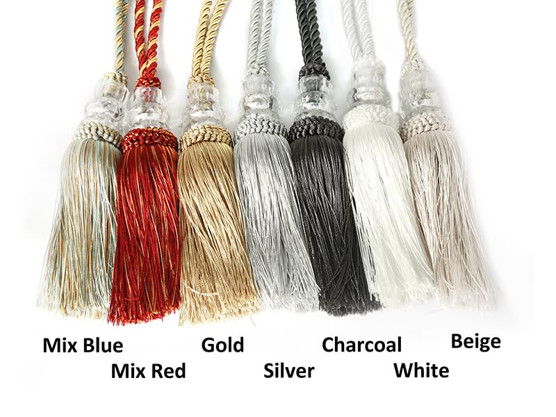 HedongHexi Curtain Tiebacks with Tassel, Outdoor Elegant Decorative Curtain Holdback,Modern Rope Window Curtain Ties Backs for Draperies with Hooks 2 Pack (2, Gold) - Image 5