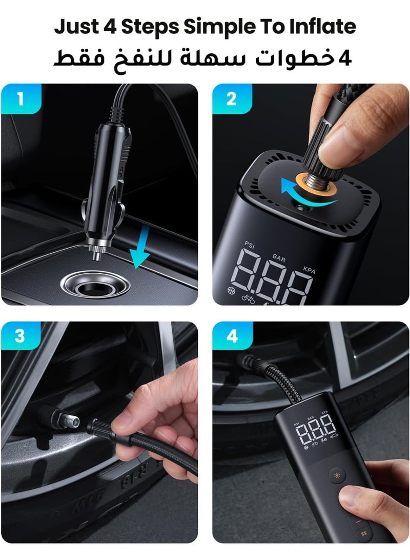 UGREEN Car Air Pump Portable Compressor 150PSI LCD Display Emergency Inflator - Image 4
