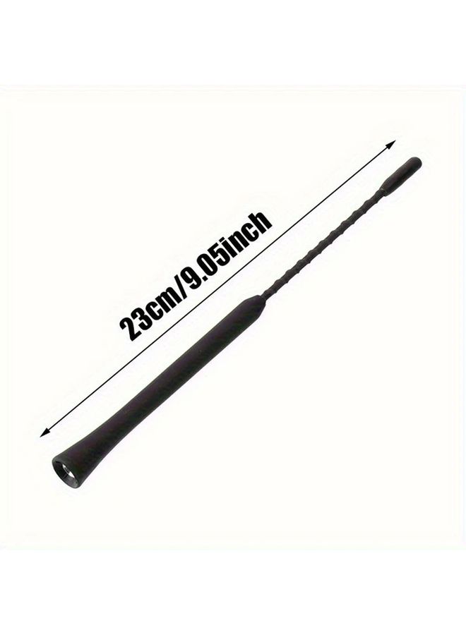 Black Car Radio Signal Amplifier Antenna Heavy Duty Metal Roof Mast Universal Fit - Image 2