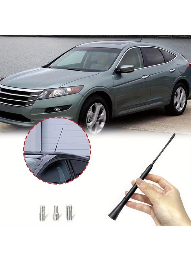 Black Car Radio Signal Amplifier Antenna Heavy Duty Metal Roof Mast Universal Fit - Image 5