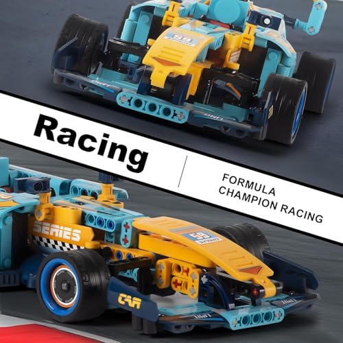 Chocozone Pull Back Race Car Model Building Set, Formula One Speed Champion Car Building Block Toys for 10+ Years Old Boys Girls & Adult - 635PCS - Image 4