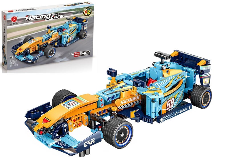 Chocozone Pull Back Race Car Model Building Set, Formula One Speed Champion Car Building Block Toys for 10+ Years Old Boys Girls & Adult - 635PCS - Image 5