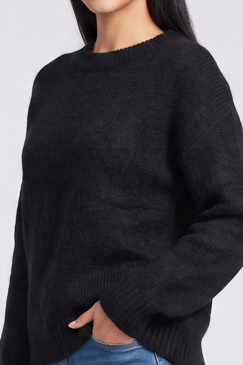 Gini London  Black Long Sleeve Jewelled Back Knit Jumper for Women | Best Price UAE