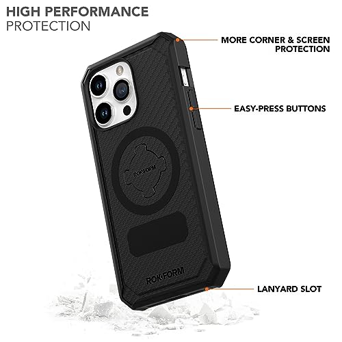 Rokform - iPhone 15 Pro Max Case, Rugged Series, Magnetic 15 Pro Max Cover with RokLock Twist Lock, Drop Tested Armor (Black) - Image 3