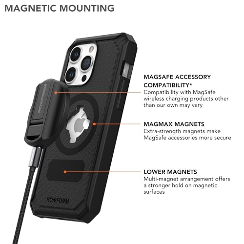 Rokform - iPhone 15 Pro Max Case, Rugged Series, Magnetic 15 Pro Max Cover with RokLock Twist Lock, Drop Tested Armor (Black) - Image 5