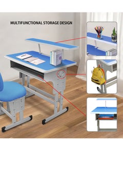 Bonita Wholesale school desks and chairs for primary and secondary school students, liftable children's study table, training and tutoring class student writing desk (BLUE)  - Image 4