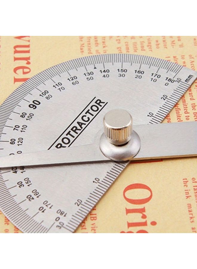 Model 100 Stainless Steel Protractor Angle Finder Rotary Measuring Ruler Adjustable Arm - Image 2