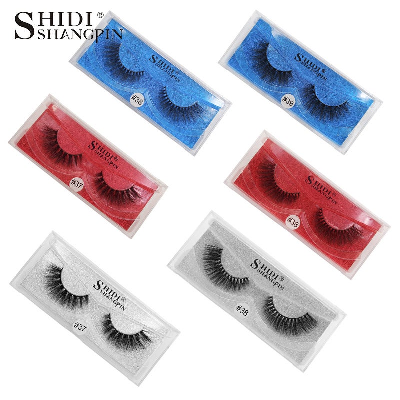 SHIDISHANGPIN 3D Mink Eyelashes, Natural Long Style, Handmade, Cross-Border Supply - Image 1