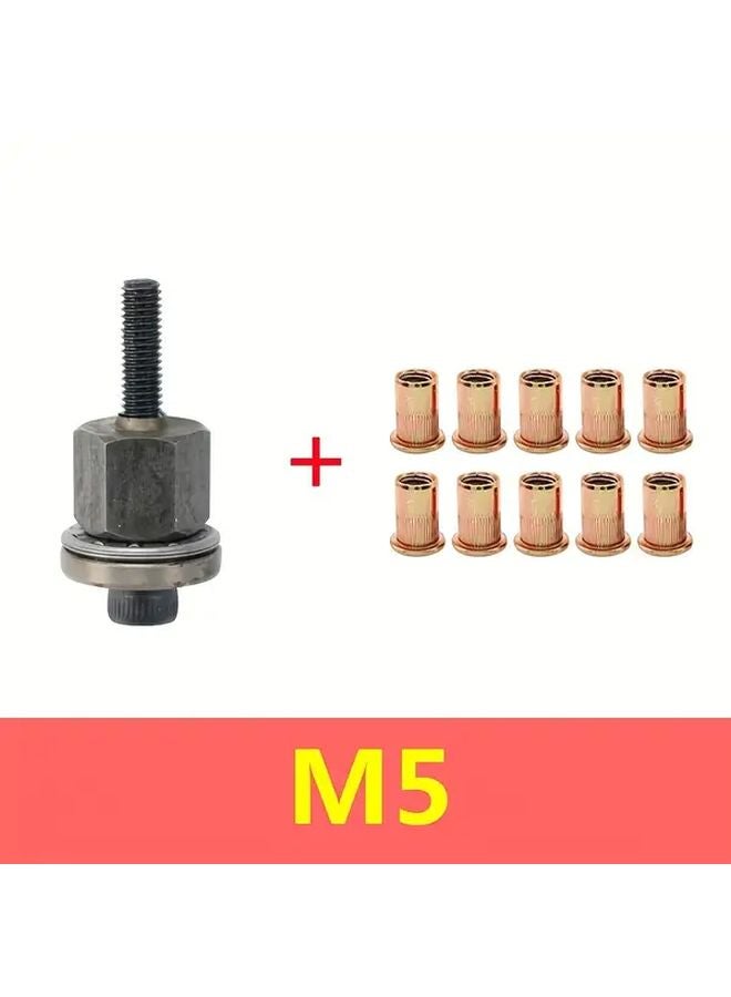 11 Pcs 3 in 1 Carbon Steel Rivet Tool Set Manual Rivet Gun Kit M5 10 Female - Image 1