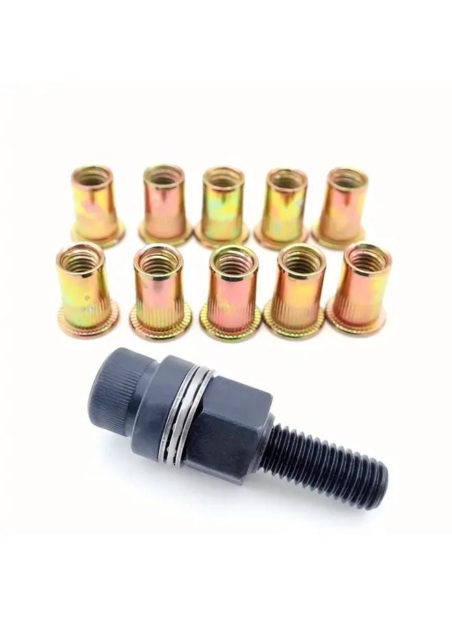 11 Pcs 3 in 1 Carbon Steel Rivet Tool Set Manual Rivet Gun Kit M5 10 Female - Image 2