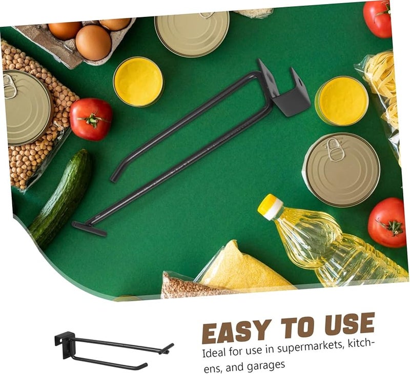 5 قطع خطافات معدنية متينة لرفوف السوبر ماركت وعرض المجوهرات والوجبات الخفيفة 12 سم أسود - Image 4