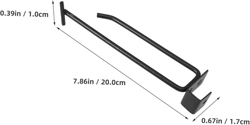 5 قطع خطافات معدنية متينة لرفوف السوبر ماركت وعرض المجوهرات والوجبات الخفيفة 12 سم أسود - Image 3