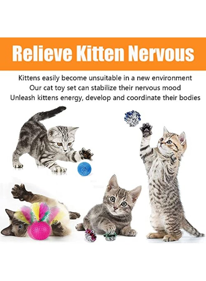 بانثر سريع 21 قطعة ألعاب قطط: نفق قابل للطي، عصا جذب، لعبة ريش تفاعلية والمزيد للقطط والقطط الصغيرة في الداخل - Image 3