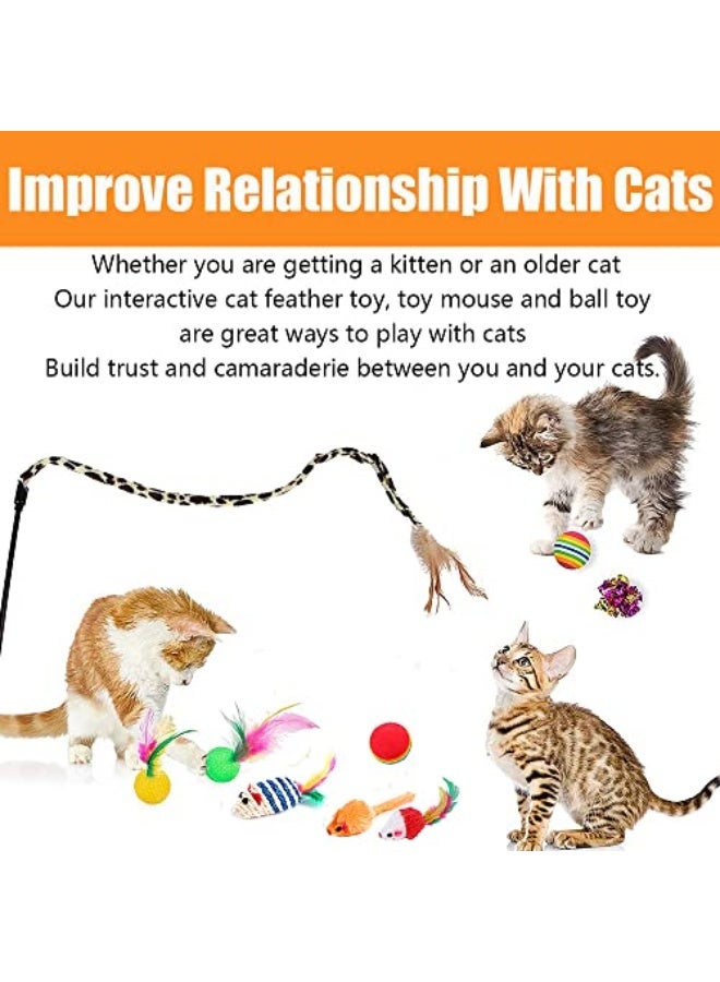 بانثر سريع 21 قطعة ألعاب قطط: نفق قابل للطي، عصا جذب، لعبة ريش تفاعلية والمزيد للقطط والقطط الصغيرة في الداخل - Image 4