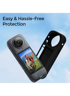 O Ozone Case for Insta360 X4 | Silicone Carrying Case with Guards Lens Cover Cap | Anti-drop Protective Accessories Cover Action Camera Accessories - Blue  - Image 5