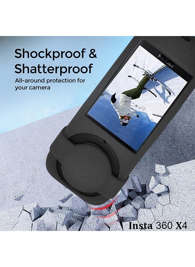 O Ozone - Case for Insta360 X4 | Silicone Carrying Case with Guards Lens Cover Cap | Anti-drop Protective Accessories Cover Action Camera Accessories - Blue - Image 1