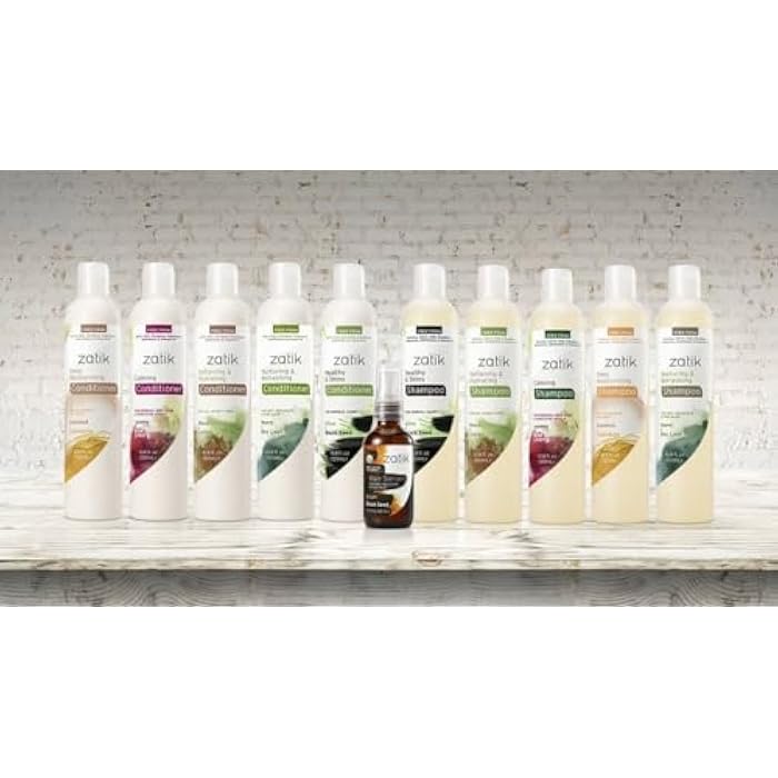 Zatik Naturals - Softening & Hydrating Shampoo + Conditioner Set - with Maca and Jojoba for all Hair, Vegan, Biodegradable, pH Balanced, Free From Sulfates, 10.8 fl oz (One of Each) - Image 4