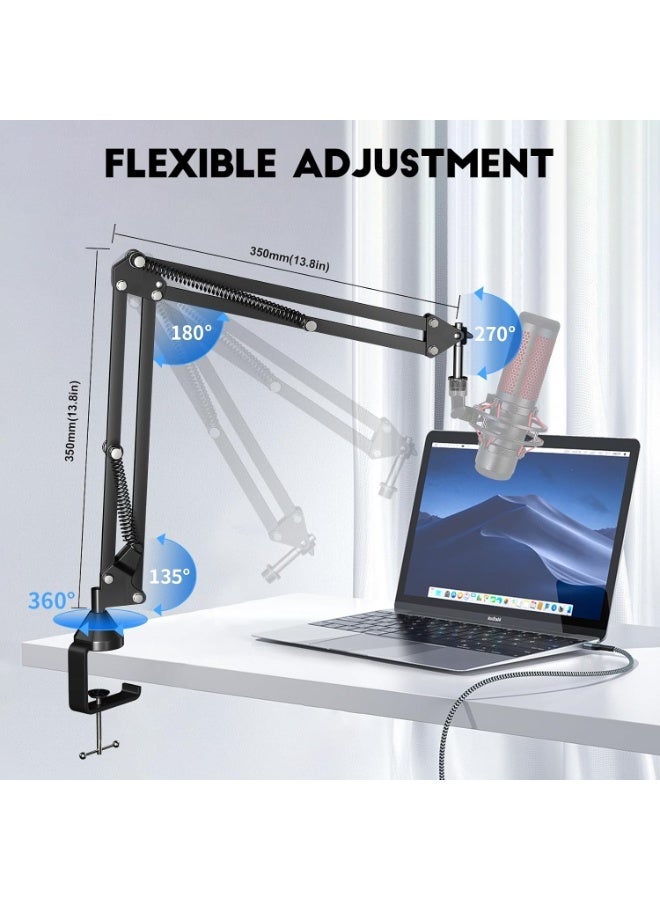 Aokeo Microphone Boom Arm, AK-35 Adjustable Compact Mic Suspension Boom Scissor Arm Stand For Blue Yeti,Snowball iCE, HyperX QuadCast,SoloCast,Elgato Wave,Etc - Image 5