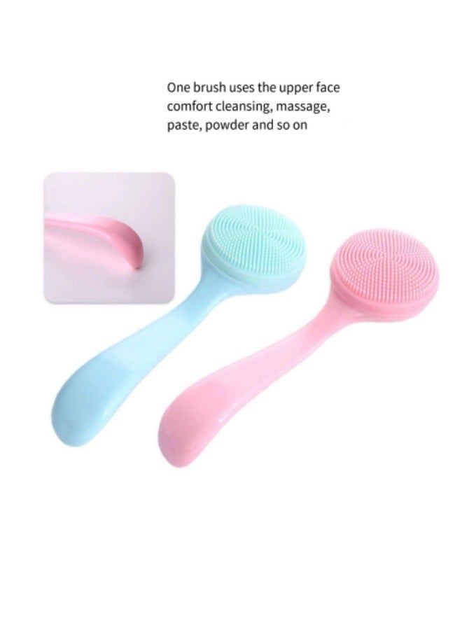 Soft Silicone Face Washing Brush Makeup Remover Blackhead Cleansing Tool Blue - Image 2
