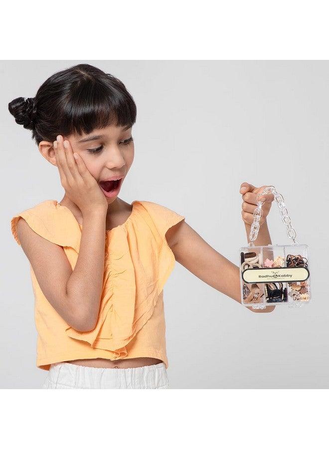 Radhu & Kabby Hair Accessories Set for Kids | Includes Hair Ties, Hair Clips, and Clutchers | Easy to Carry & Gifting | Neutral Shades - Image 3
