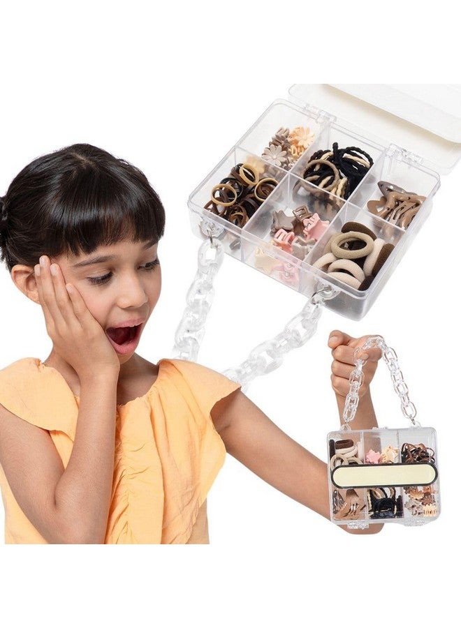 Radhu & Kabby Hair Accessories Set for Kids | Includes Hair Ties, Hair Clips, and Clutchers | Easy to Carry & Gifting | Neutral Shades - Image 1