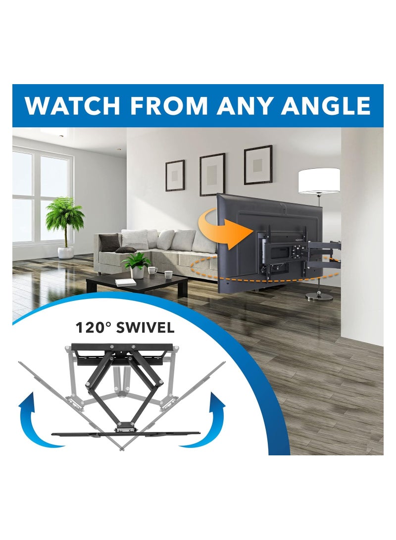 6 Way Dual Arm Swivel Tilt TV Wall Mount For LCD/LED TV's Upto 32" To 55" Inch MYL-55N - Image 4