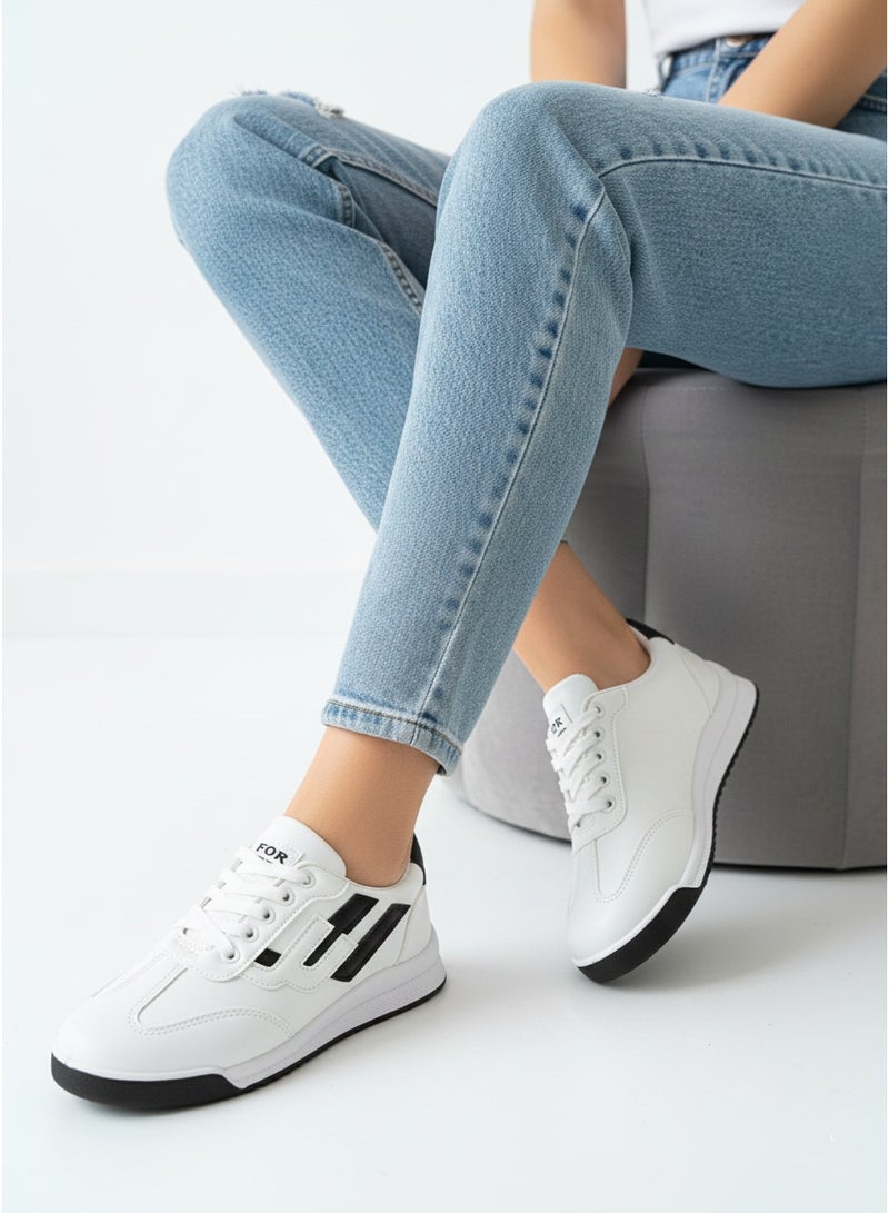 Vbranda Trendy women's sneakers with a modern design L-1086-WHITE&BLACK - Image 1