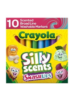 Crayola 10 Ct Silly Scents Smash Ups, Broad Line Washable Markers  - Image 1