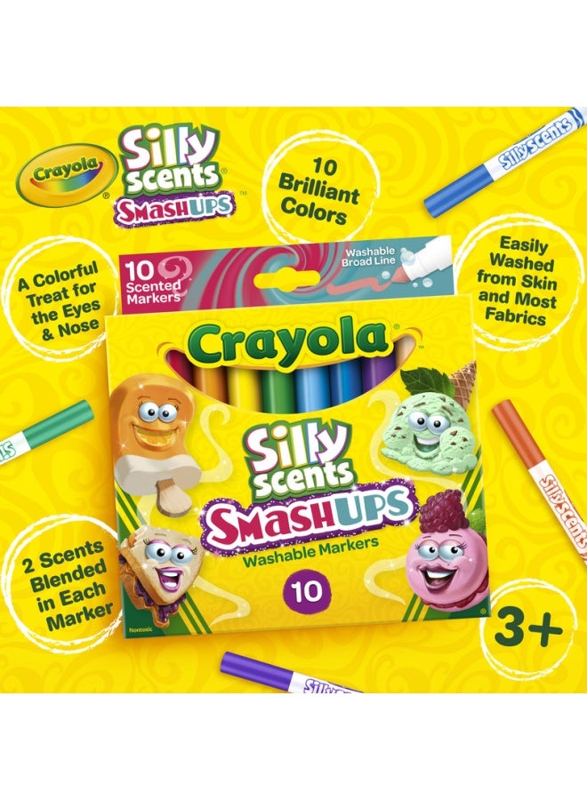 Crayola 10 Ct Silly Scents Smash Ups, Broad Line Washable Markers - Image 2