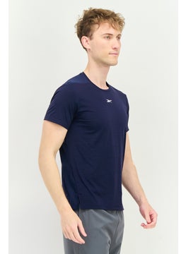 Reebok Men Sportwear Fit Short Sleeve Running T-Shirt, Navy  - Image 4
