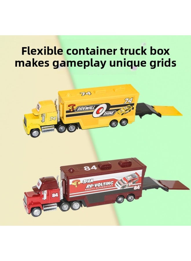 Generic 57 Mixed Batch Car Story Uncle Mai Container Truck Children's Toy Car Model Ornaments Toys-Color:Yellow No. 70 Container Truck  - Image 4