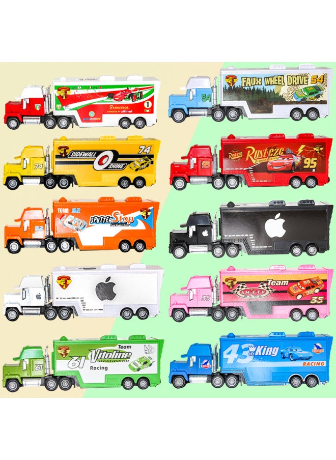 Generic 57 Mixed Batch Car Story Uncle Mai Container Truck Children's Toy Car Model Ornaments Toys-Color:Yellow No. 70 Container Truck  - Image 2