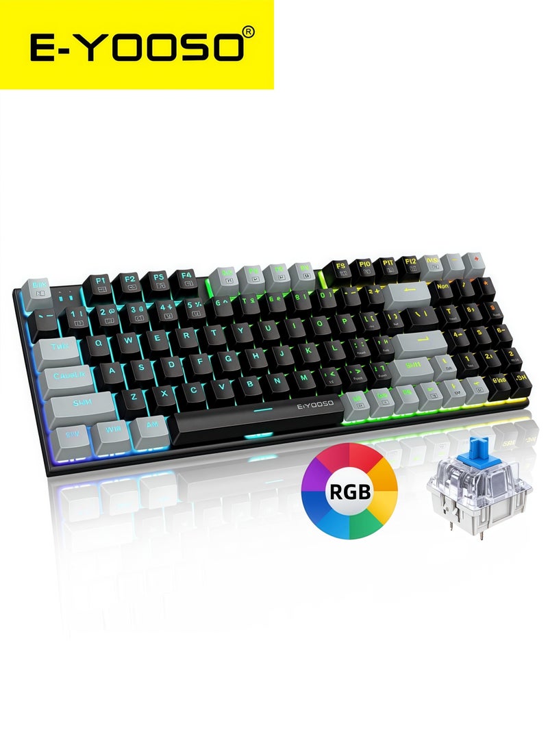 E-YOOSO Z-19 94key RGB Mechanical Gaming Keyboard Black Grey Blue Switches - Image 1