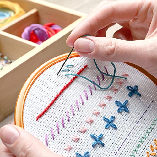 Caydo 6 Pieces Aida Cloth 14 Count White Cross Stitch Fabric for Craft Embroidery, Handmade Needlework, DIY Handicrafts, 12 by 18-Inch - Image 5