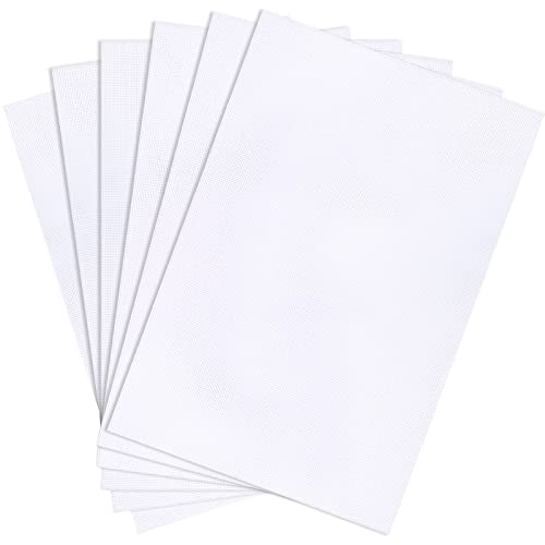 Caydo 6 Pieces Aida Cloth 14 Count White Cross Stitch Fabric for Craft Embroidery, Handmade Needlework, DIY Handicrafts, 12 by 18-Inch - Image 1
