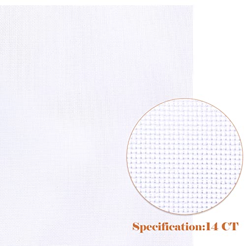 Caydo 6 Pieces Aida Cloth 14 Count White Cross Stitch Fabric for Craft Embroidery, Handmade Needlework, DIY Handicrafts, 12 by 18-Inch - Image 4