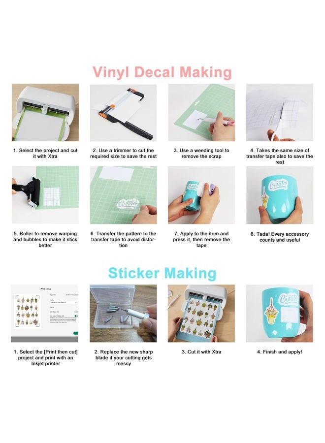 LOPASA Starter Kit for Cricut Joy Xtra Machine, Extra Bundle for Beginners, 8.5 x 12 Xtra Size Accessories and Supplies for Newbies, All Essential Tools and Material(Decal & Sticker Making Bundle) - Image 4
