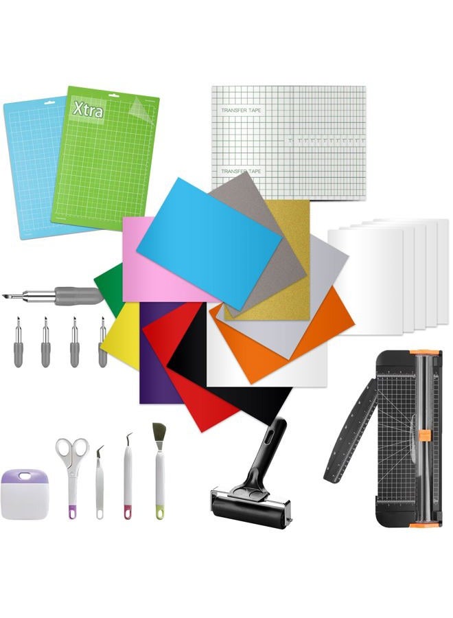 LOPASA Starter Kit for Cricut Joy Xtra Machine, Extra Bundle for Beginners, 8.5 x 12 Xtra Size Accessories and Supplies for Newbies, All Essential Tools and Material(Decal & Sticker Making Bundle) - Image 1