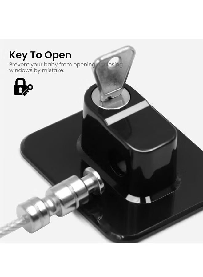 2 PCS Refrigerator Door Lock With Key, Child Proof Fridge Door Lock for Kitchen Freezer, Cabinets and Drawers, Air Oven Air Fryer, Closets, Windows - Image 5
